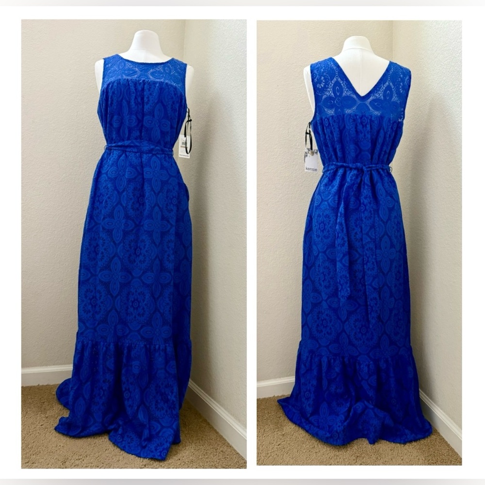 KENZIE Women’s Blue Lacey Maxi Dress - Size 12